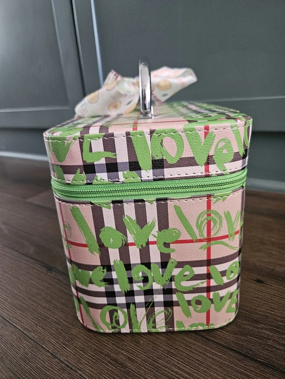 NEW Pink Plaid LOVE Train Case + Lemonade Twilly | Vanity Makeup Travel Case